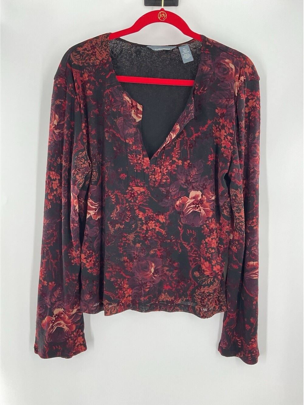 Hillard And Hanson Women’s Extra Large V-Neck Blouse Floral 119